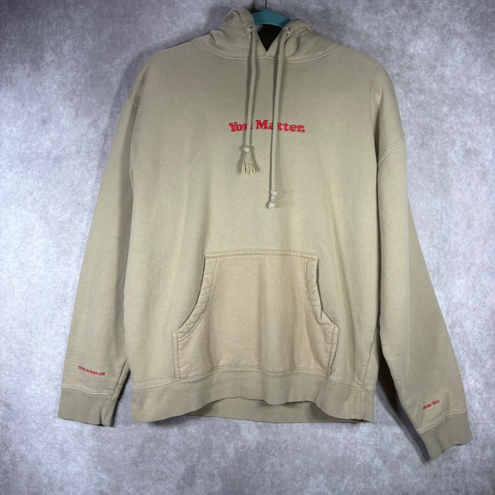 Demetrius Harmon You Matter  Hoodie Men M Tan Pullover Streetwear Graphic $65